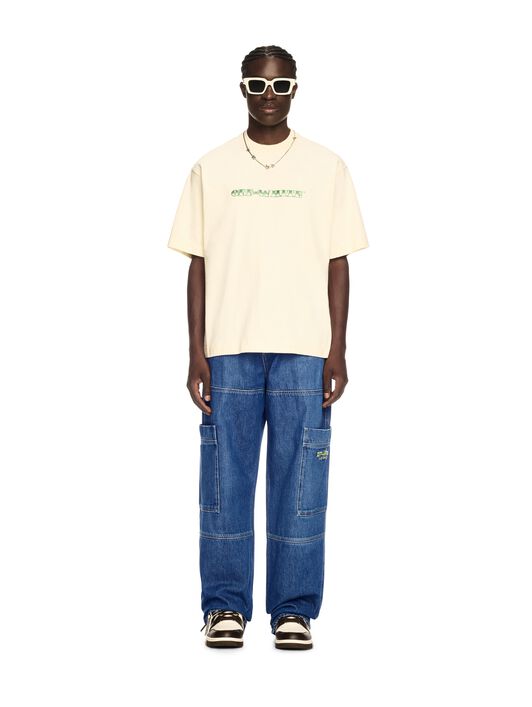 OFF WHITE Blue Irregular Cargo Jeans BLUE OMYA18QS25DEN001