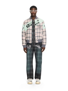 OFF WHITE Royal Check Varsity Jacket MINT 44XEH05RS26F001
