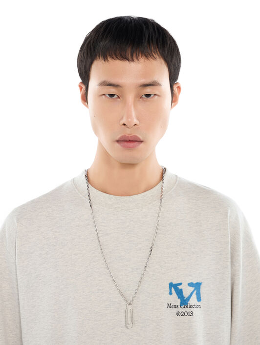 OFF WHITE Paperclip Necklace SILVER OMOB169S26MET001