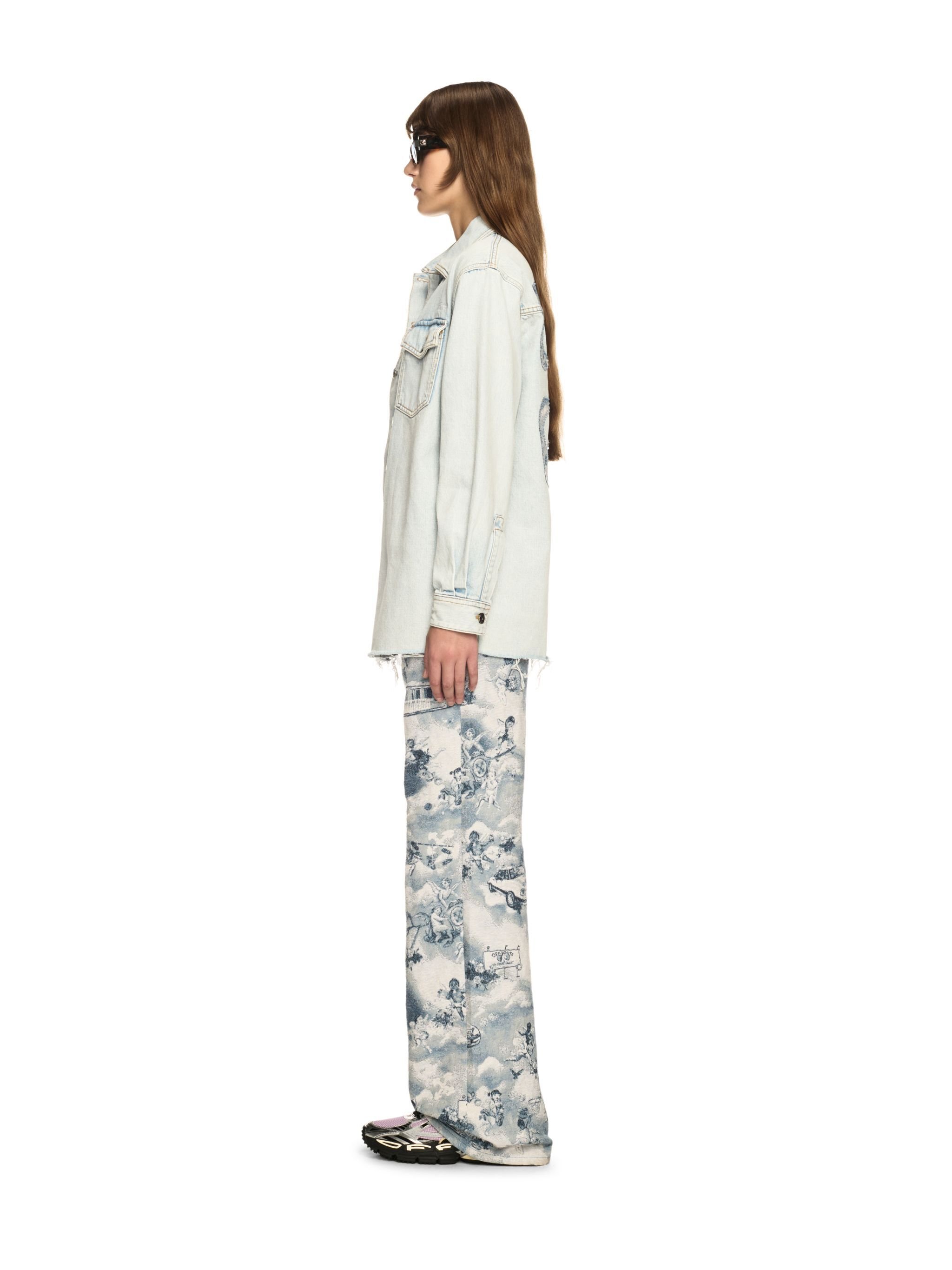 OFF WHITE Weiße Denim Fresco Hemdjacke BLAU OWYQ004S25DEN001