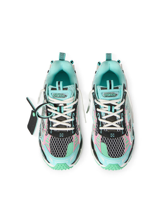 OFF WHITE Be Right Back Fishnet Sneakers AQUA - MINT OWIA289S26FAB004