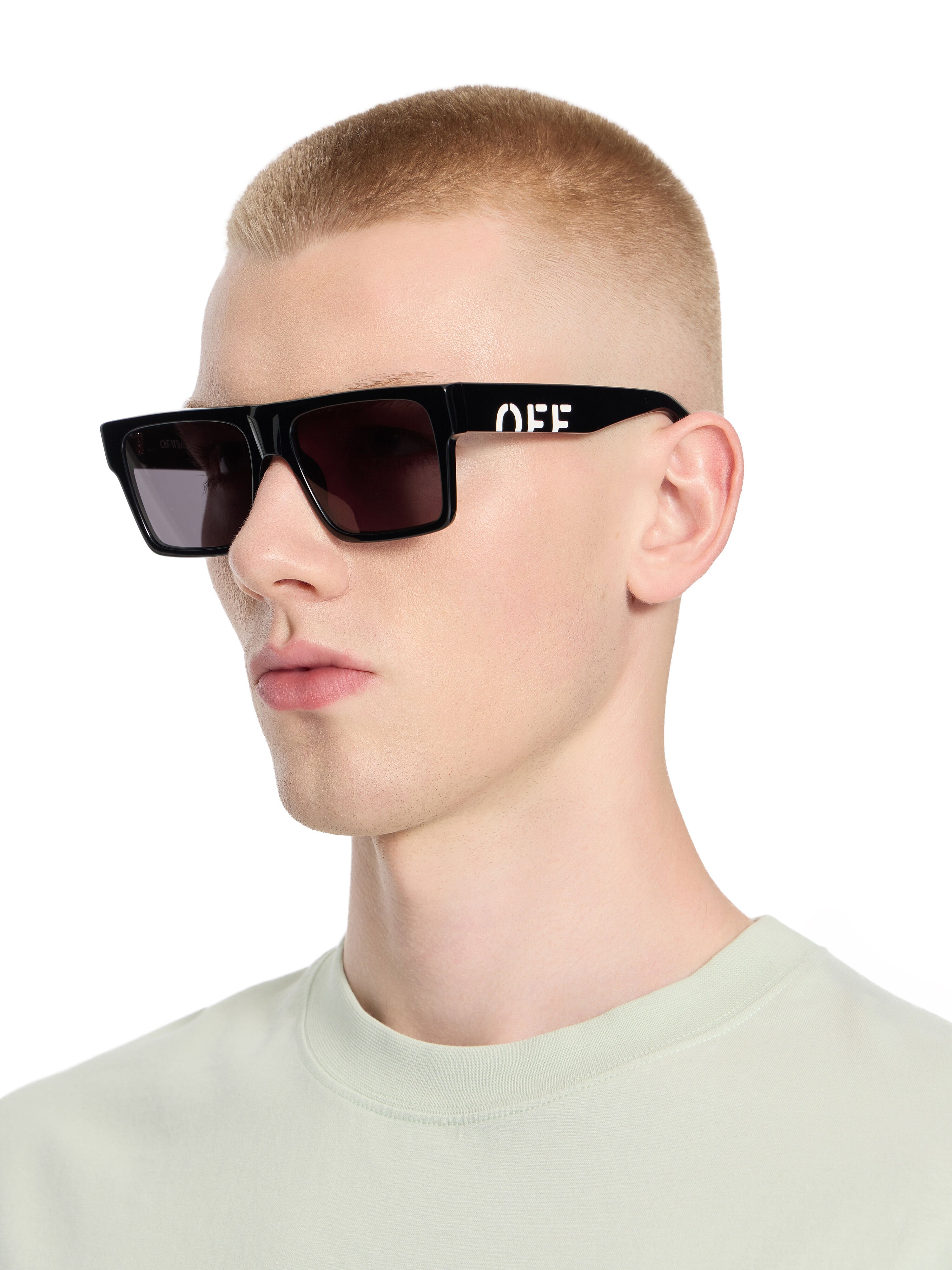 Casper Dark Grey Lens Sunglasses OFF WHITE Casper Dark Grey Lens Sunglasses Shiny Black OW1034100756