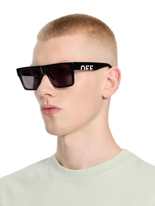 Casper Dark Grey Lens Sunglasses OFF WHITE Casper Dark Grey Lens Sunglasses Shiny Black OW1034100756