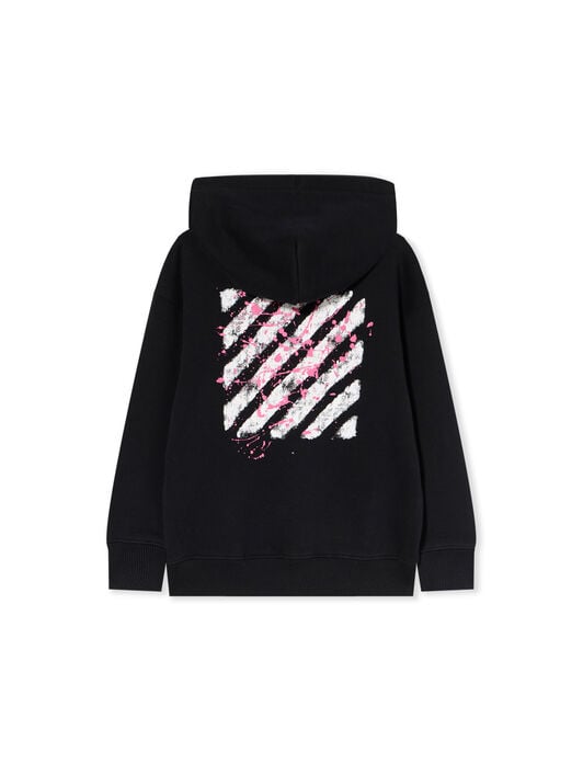 Diagonal Splat Logo Hoodie OFF WHITE Diagonal Splat Logo Hoodie BLACK - FUCHSIA OGBB002F25FLE004