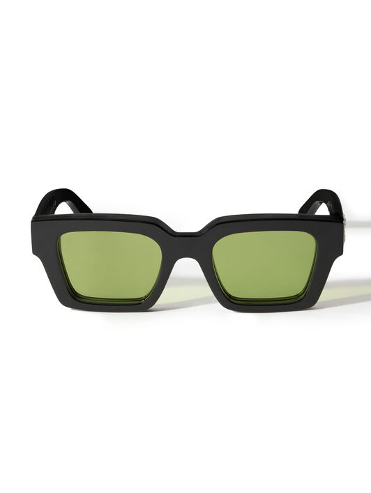 OFF WHITE Virgil  M Light Green Lens Sunglasses Shiny Black OW1022105050