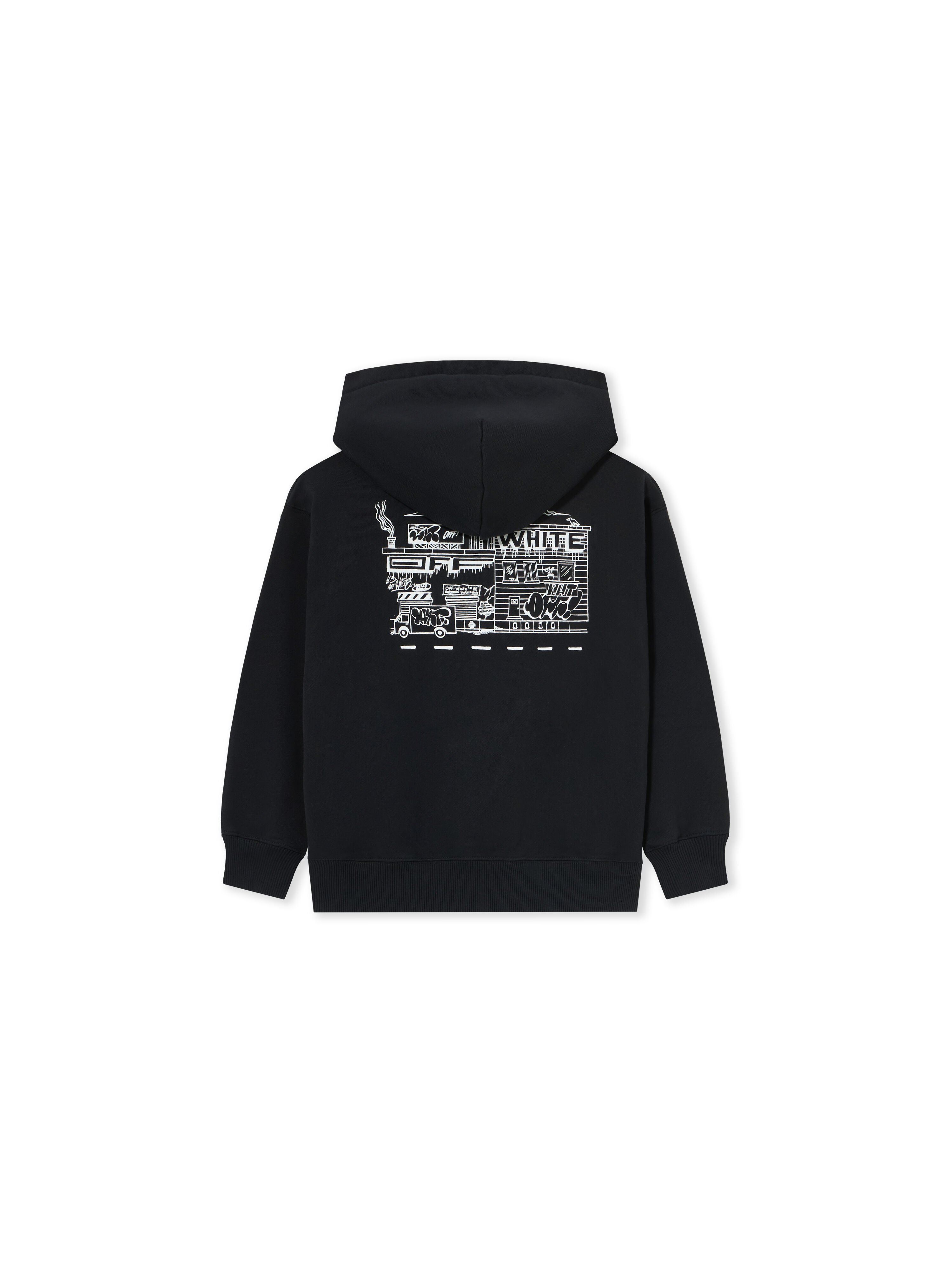 Graffiti Zip-Up Hoodie in BLACK | Off-White™