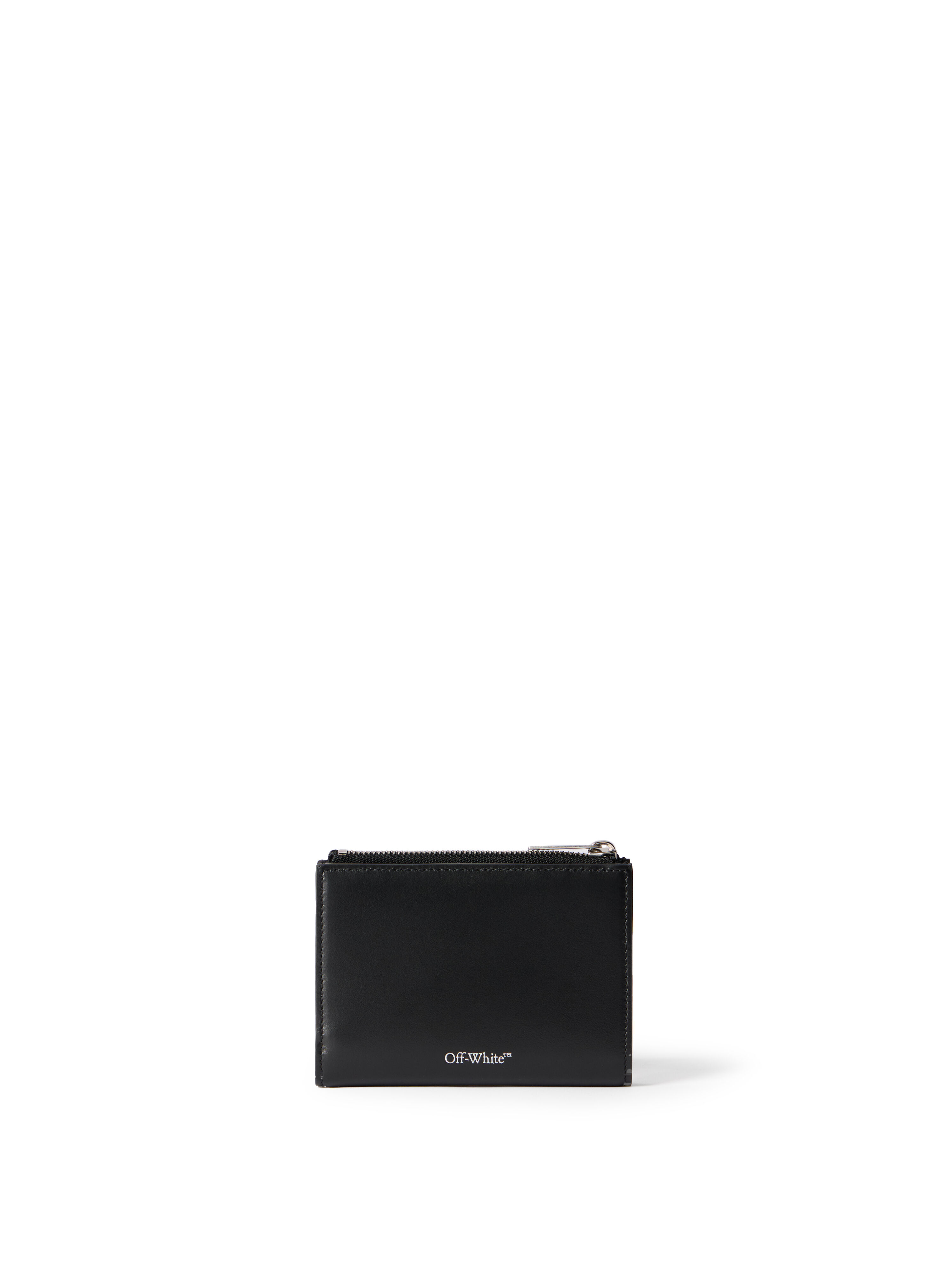 OFF WHITE Diagonal Bifold Zipped Wallet BLACK - WHITE DEGRADE OWNC064F25LEA001