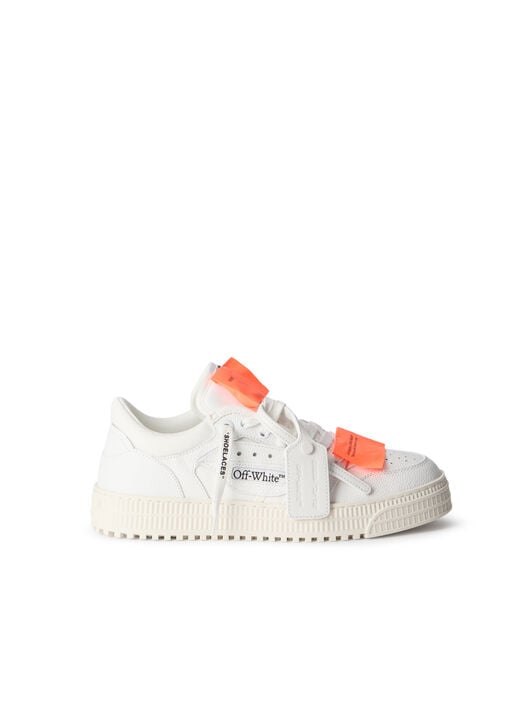 Low Top 3.0 Off Court Leather Sneakers OFF WHITE Low Top 3.0 Off Court Leather Sneakers WHITE - ORANGE OMIA29KC99LEA001