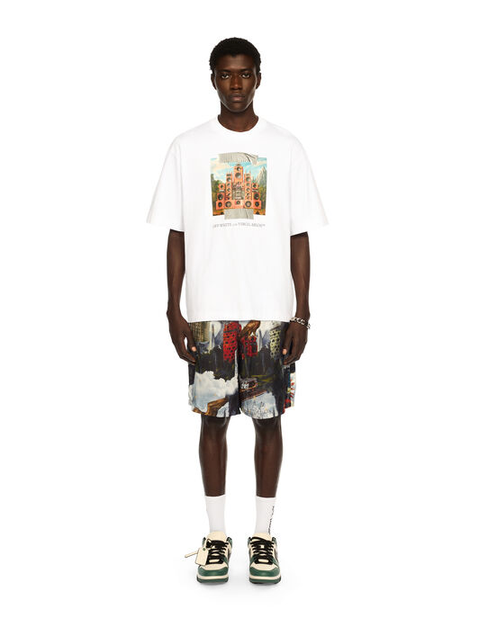 OFF WHITE Train Off Skate Logo Tee WHITE - BLACK OMAA120F25JER004