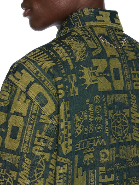 Multilogo Jacquard Denim Shirt OFF WHITE Multilogo Jacquard Denim Shirt MULTILOGO - GREEN MOSS OMYD05RF25DEN001