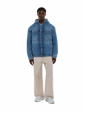 OFF WHITE Bookish Padded Denim Jacket LIGHT MEDIUM BLUE 44MYE09SF26D002