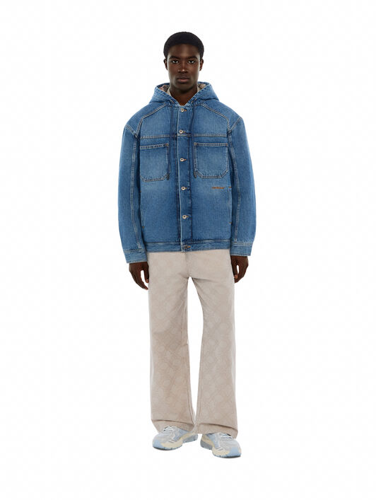 Bookish Padded Denim Jacket OFF WHITE Bookish Padded Denim Jacket LIGHT MEDIUM BLUE 44MYE09SF26D002