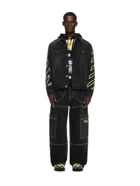 OFF WHITE Black Arrow Outline Denim Jacket GREEN OMAA027T25JER00U