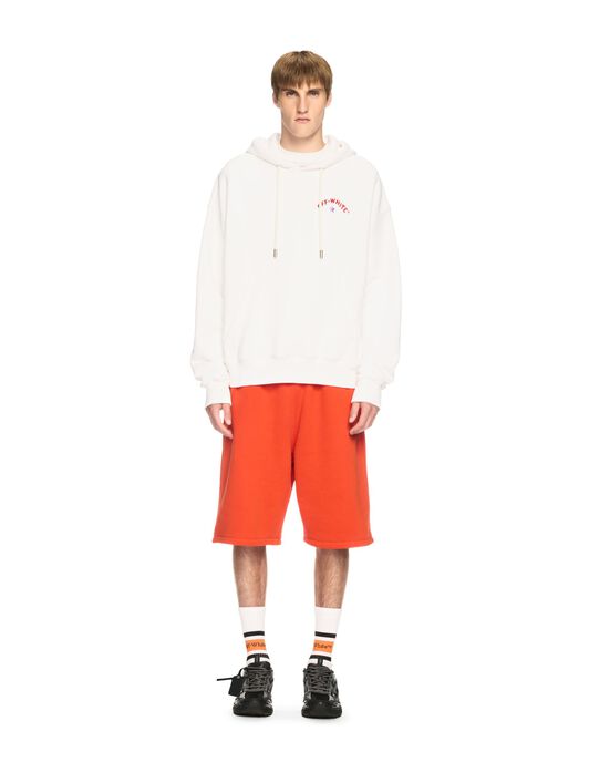 OFF WHITE Felpa Bianca Con Cappuccio E Motivo Starry Arrow BIANCO OMBB085S25FLE00D