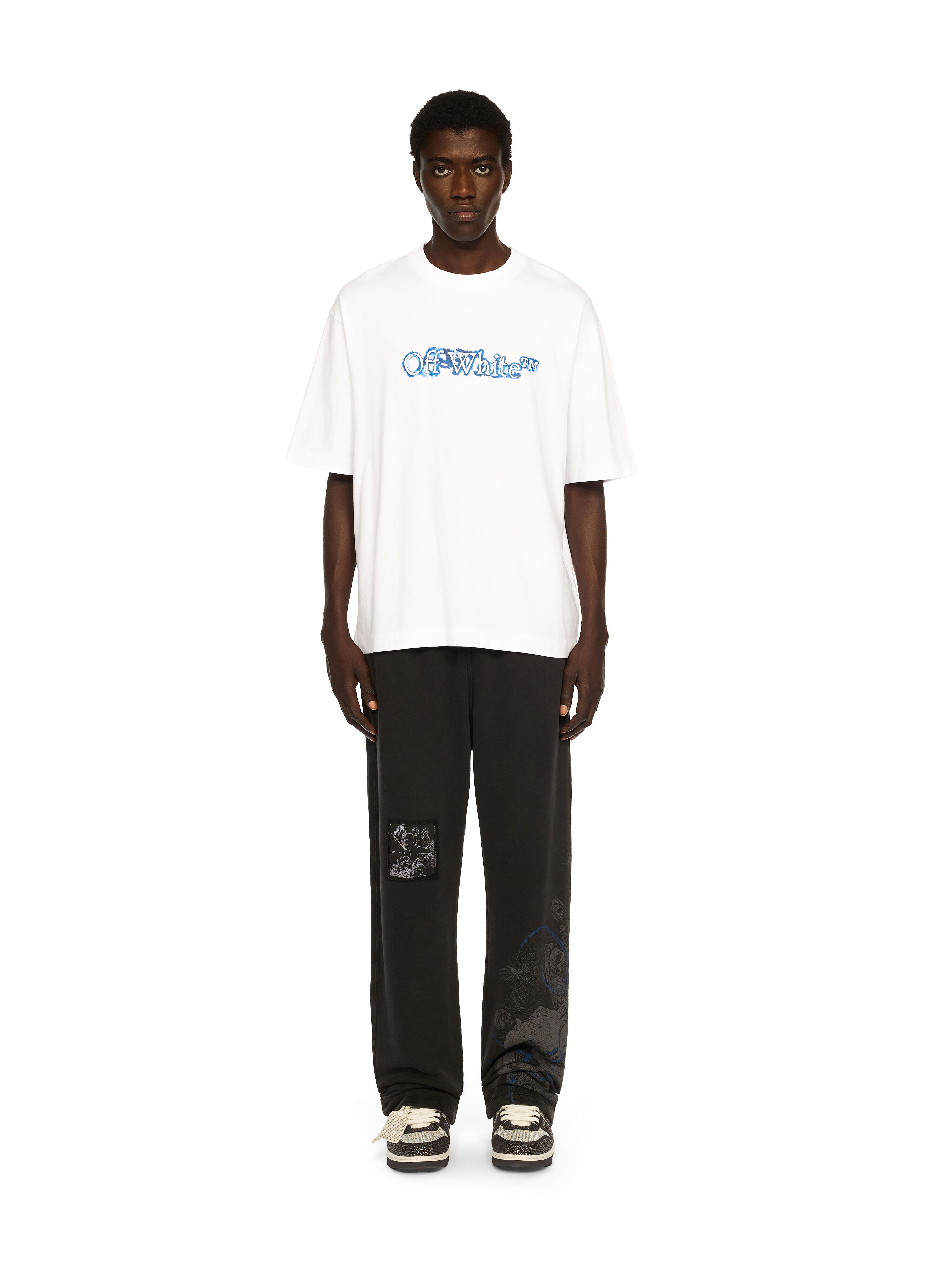 Cloudy Arrow Skate Logo T-Shirt in WHITE - NAUTICAL BLUE for Men