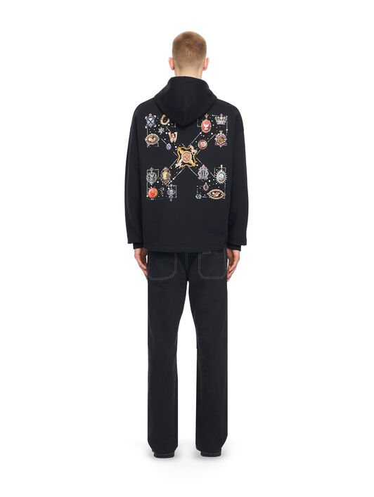 OFF WHITE Jewel Arrow Loose Hoodie BLACK 44MBB12MS26F002