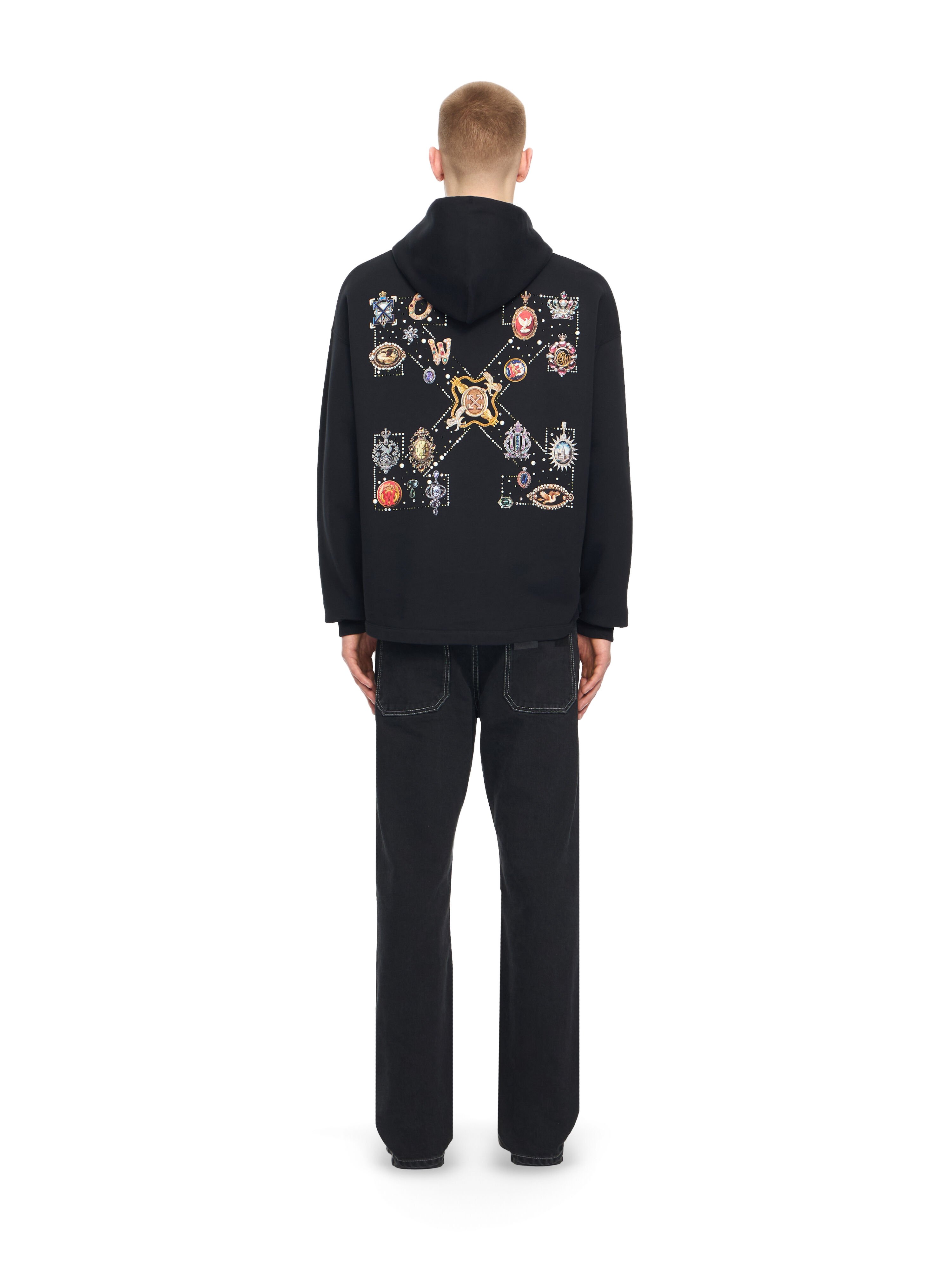 OFF WHITE Jewel Arrow Loose Hoodie BLACK 44MBB12MS26F002