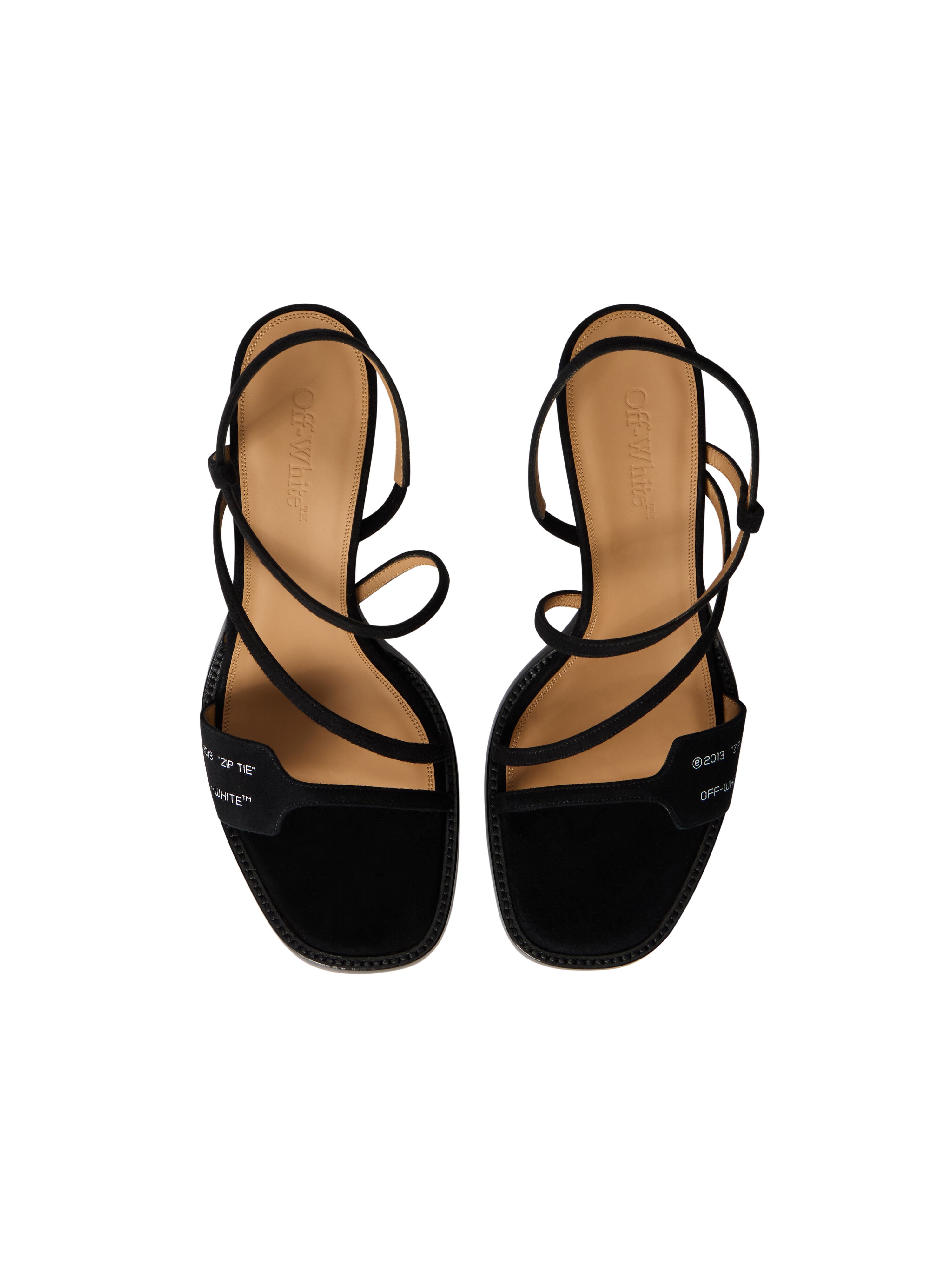 OFF WHITE Zip Tie Loop Sandals BLACK - WHITE OWIH003F25LEA003