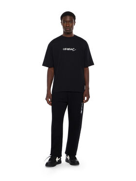 OFF WHITE Ink Arrow Cuffed Sweatpants BLACK - WHITE OMCH057F25FLE002