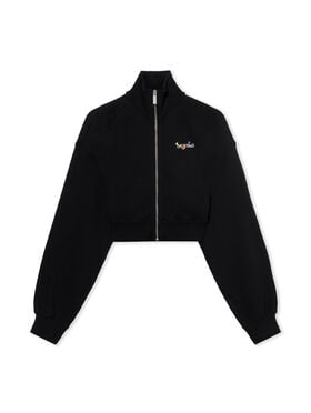 OFF WHITE Arrow Glass Flower Crop Zipup BLACK - WHITE OWBE006F25FLE002