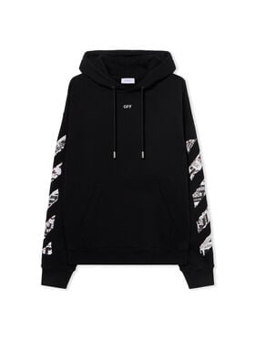 OFF WHITE Newspaper Arrow Skate Hoodie BLACK - WHITE OMBB085F25FLE00E