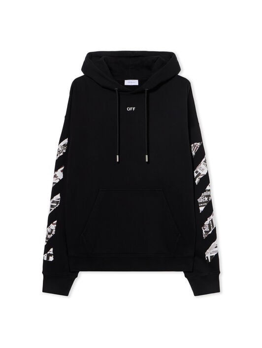 Newspaper Arrow Skate Hoodie OFF WHITE Newspaper Arrow Skate Hoodie BLACK - WHITE OMBB085F25FLE00E