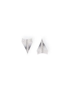 OFF WHITE Silver Paper Plane Earrings SILVER OMOA106C99MET001