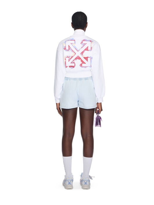 Water Arrow Crop Zip-Up Jacket OFF WHITE Water Arrow Crop Zip-Up Jacket WHITE-RED DAHLIA OWBE006F25FLE001