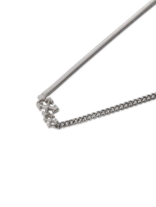 OFF WHITE Double Arrow Necklace SILVER - SILVER OMOB15XF25MET001