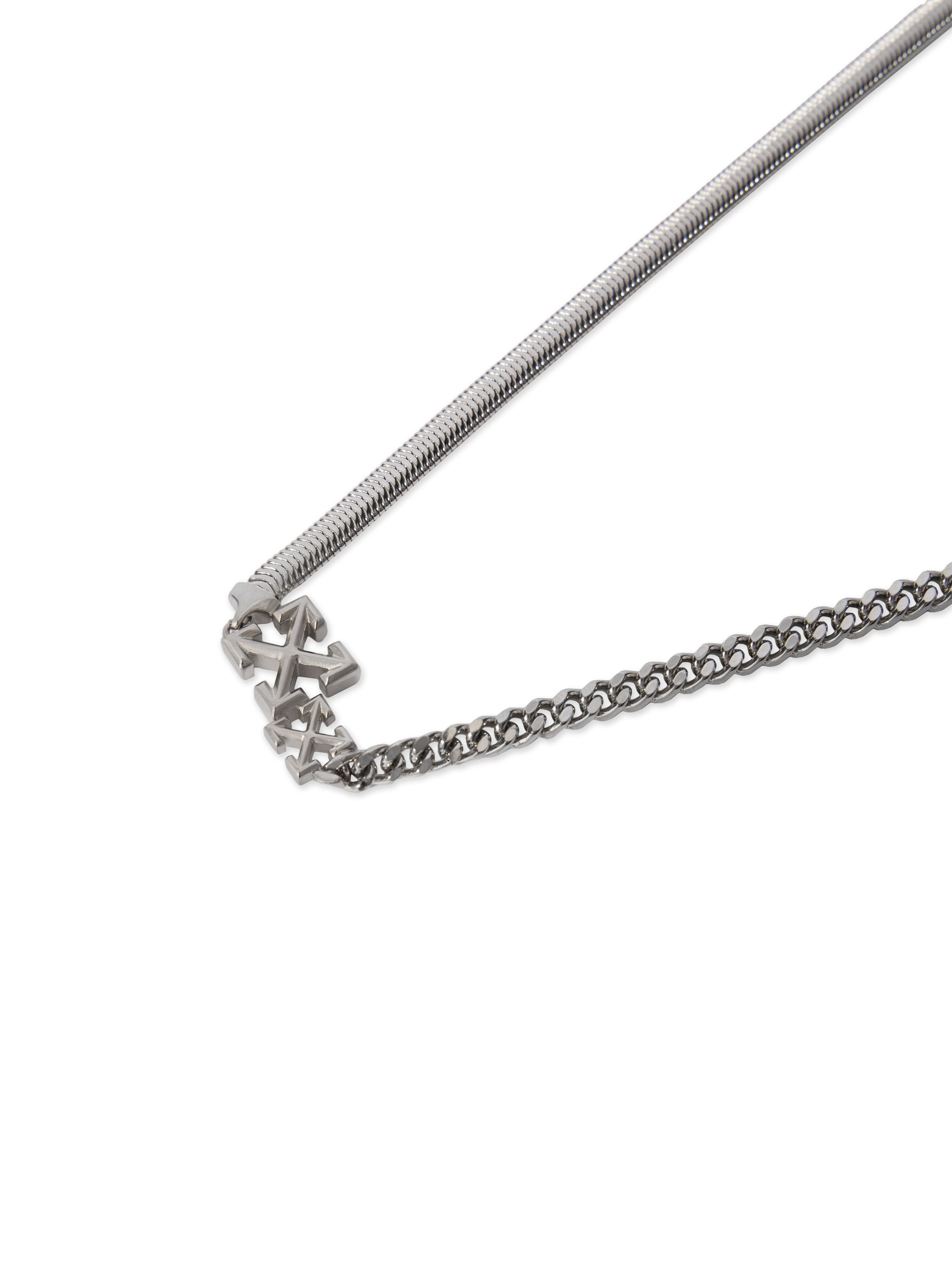 OFF WHITE Double Arrow Necklace SILVER - SILVER OMOB15XF25MET001