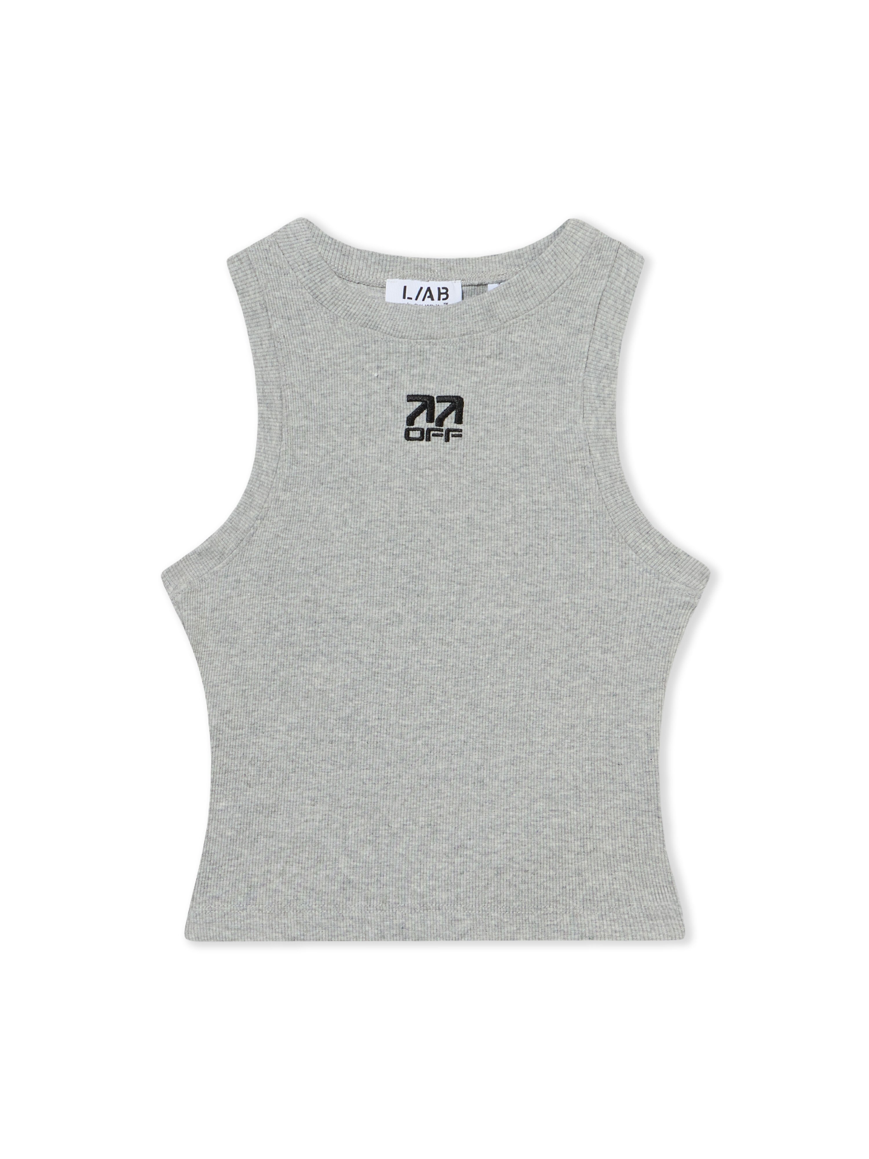 LAB L/AB Crop Tank Top Med Grey Heather LABF2639A00033T