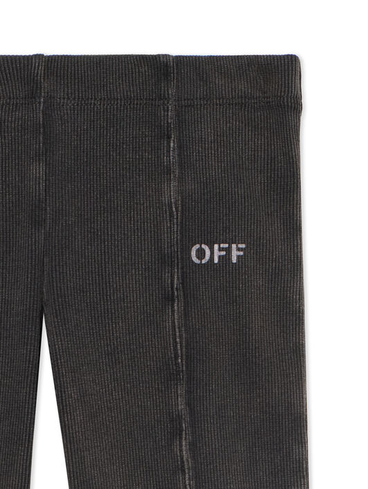 OFF WHITE Off Stamp Acid Wash Rib Pant DARK GREY - WHITE OGCA009F25JER001