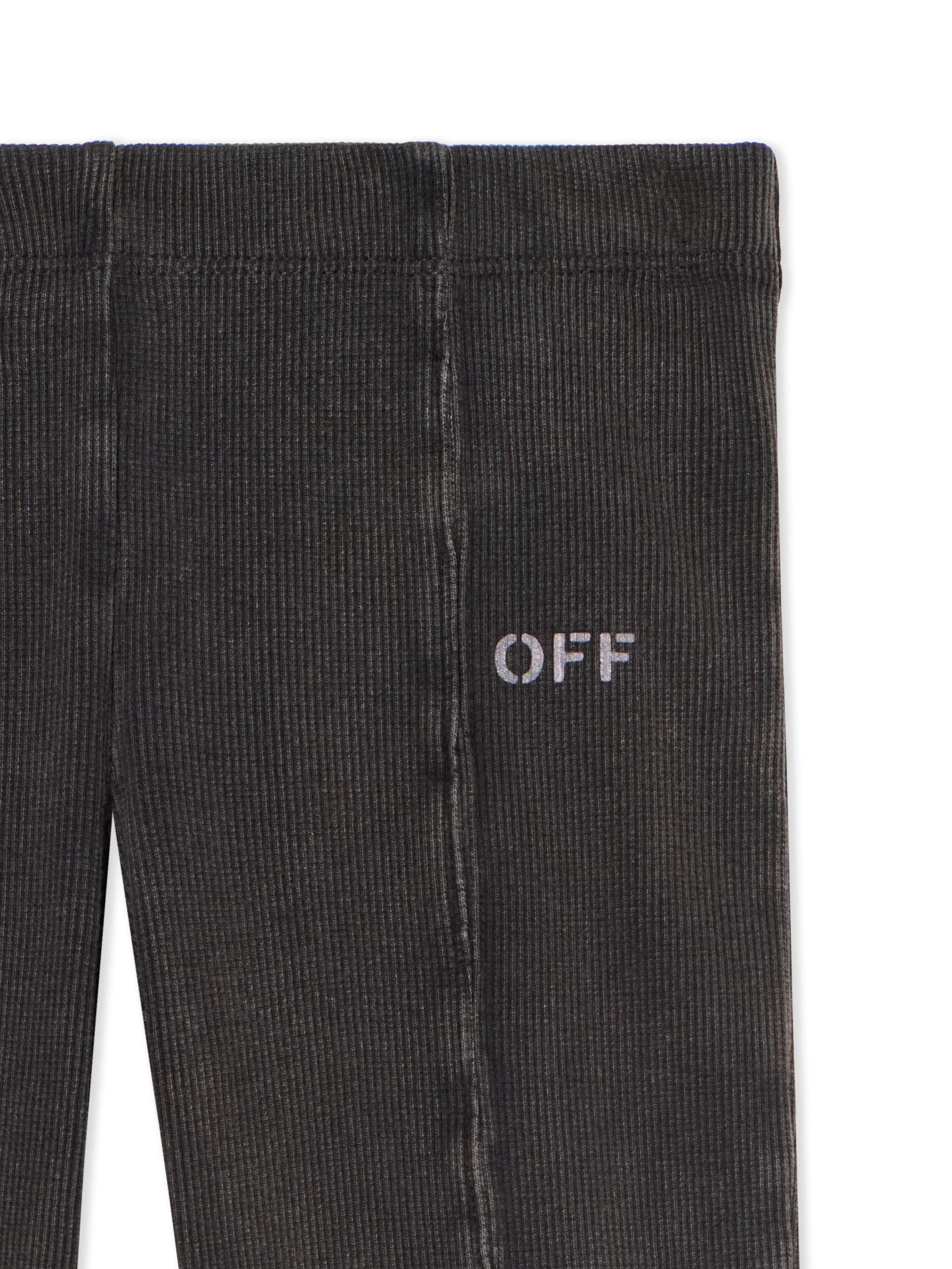 OFF WHITE Off Stamp Acid Wash Rib Pant DARK GREY - WHITE OGCA009F25JER001