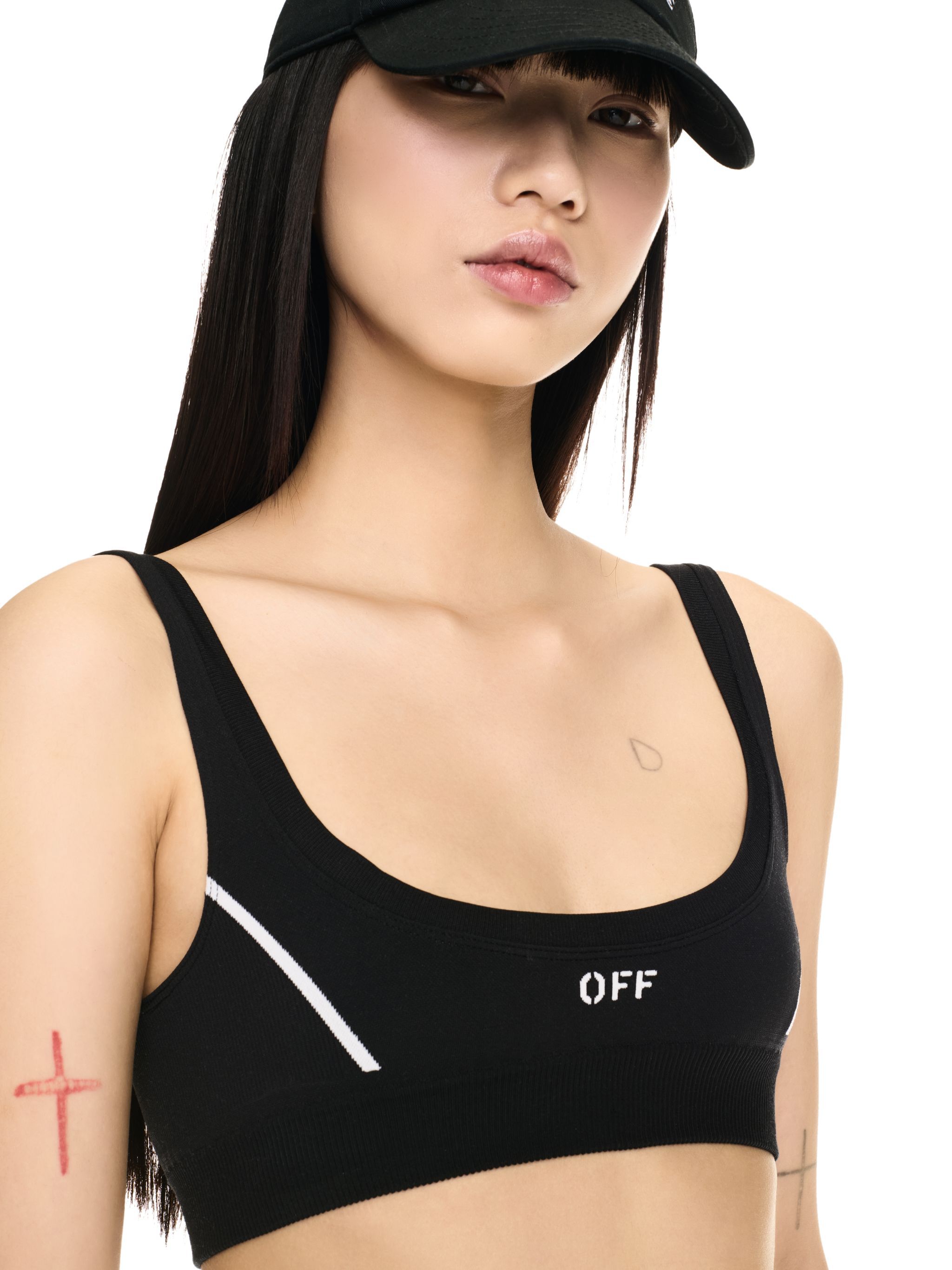 OFF WHITE Reggiseno Nero Senza Cuciture Con Logo Off NERO OWVO05BC99KNI002