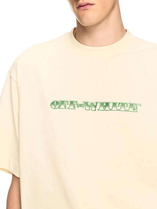 OFF WHITE Creme Geld-Pfeil T-Shirt NEUTRAL OMAA120S25JER00E