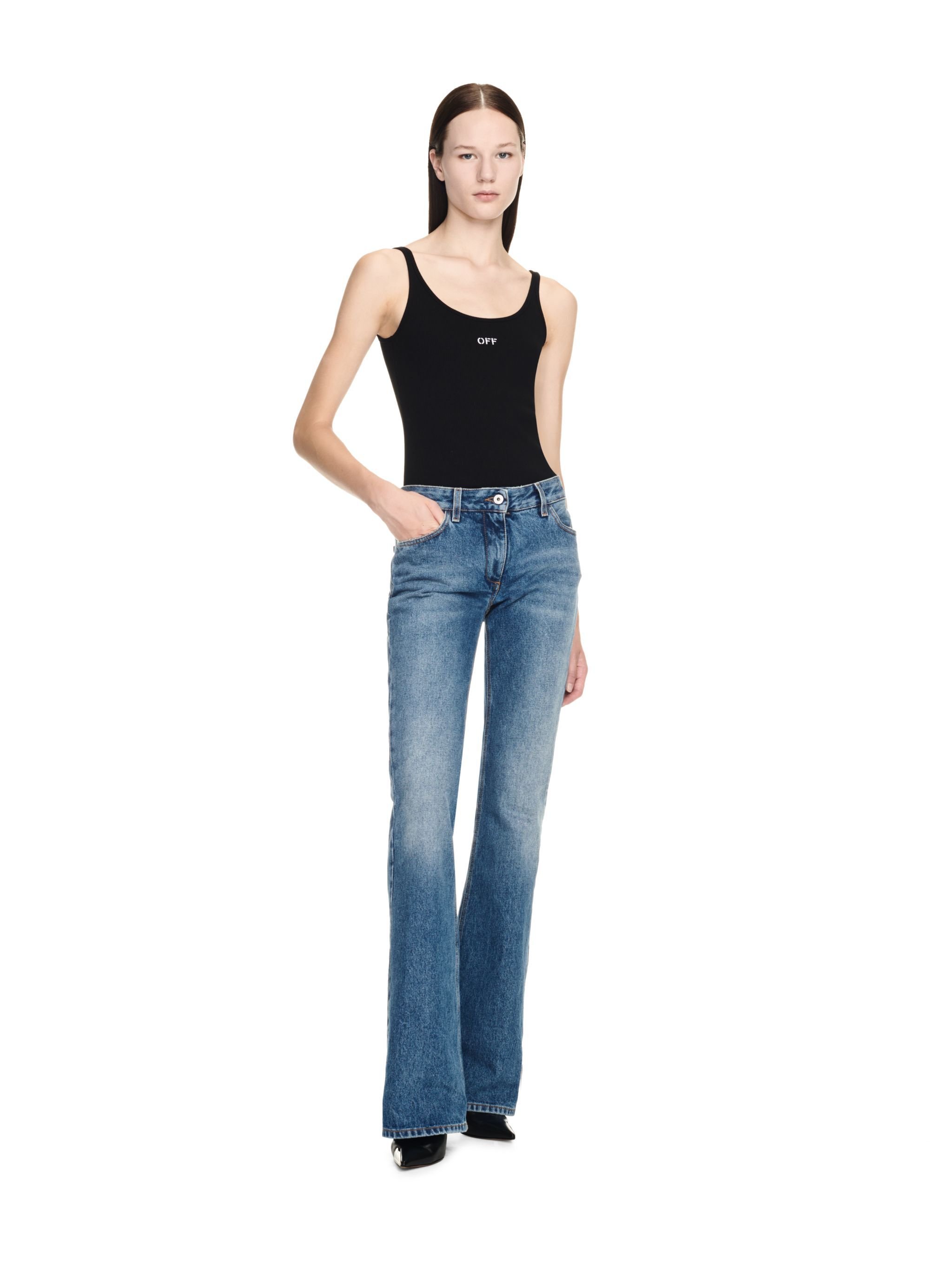 OFF WHITE Jeans svasati a cinque tasche BLU OWYA061C99DEN001