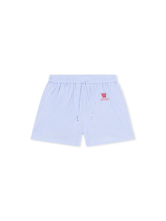 OFF WHITE Striped Poplin Shorts KENTUCKY BLUE-RED DAHLIA OWCB05JF25FAB001