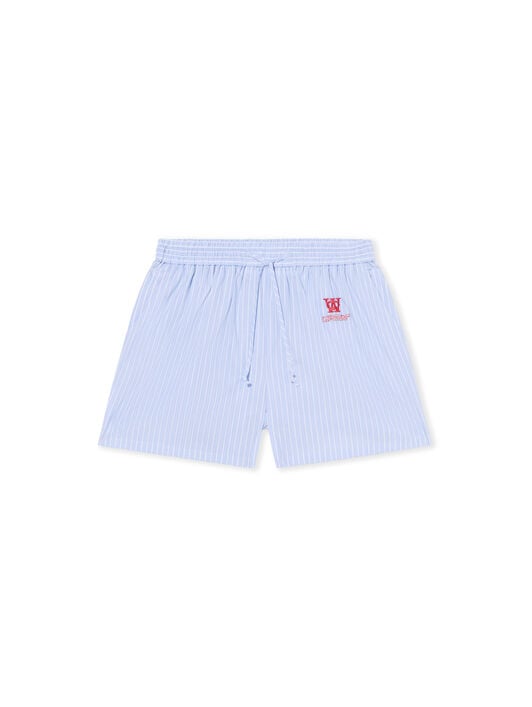 Striped Poplin Shorts OFF WHITE Striped Poplin Shorts KENTUCKY BLUE-RED DAHLIA OWCB05JF25FAB001
