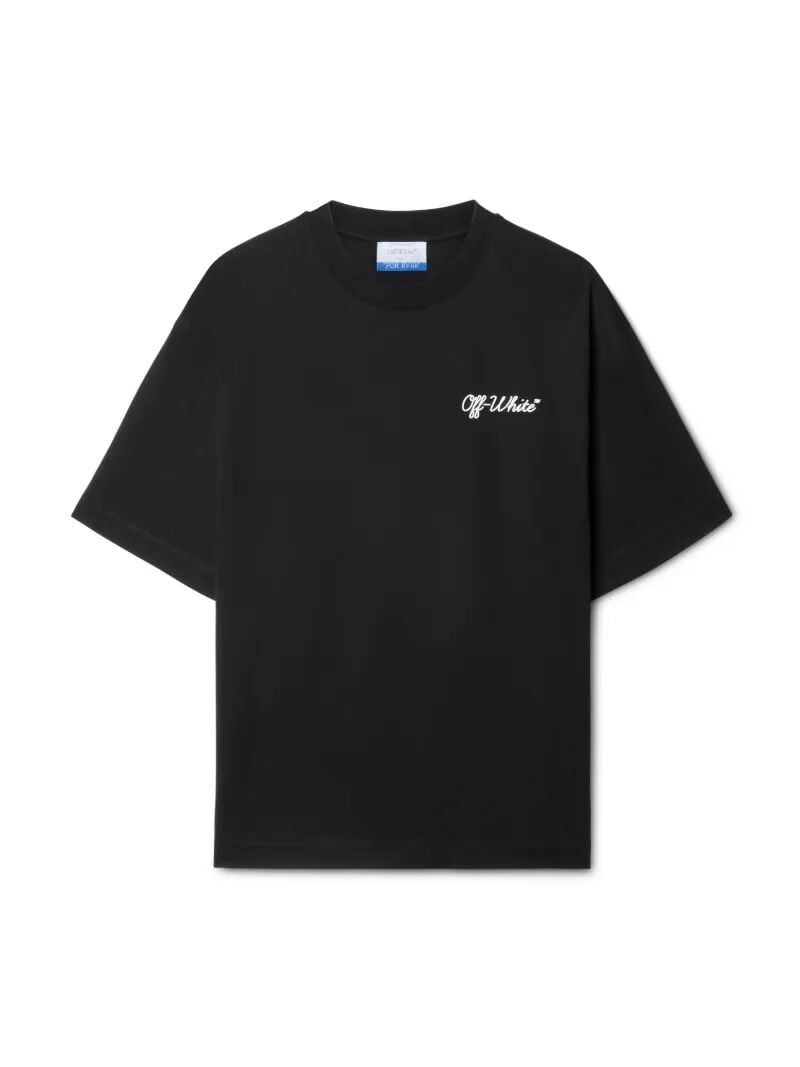 OFF WHITE Schwarzes Script T-Shirt SCHWARZ OMAA120C99JER00D