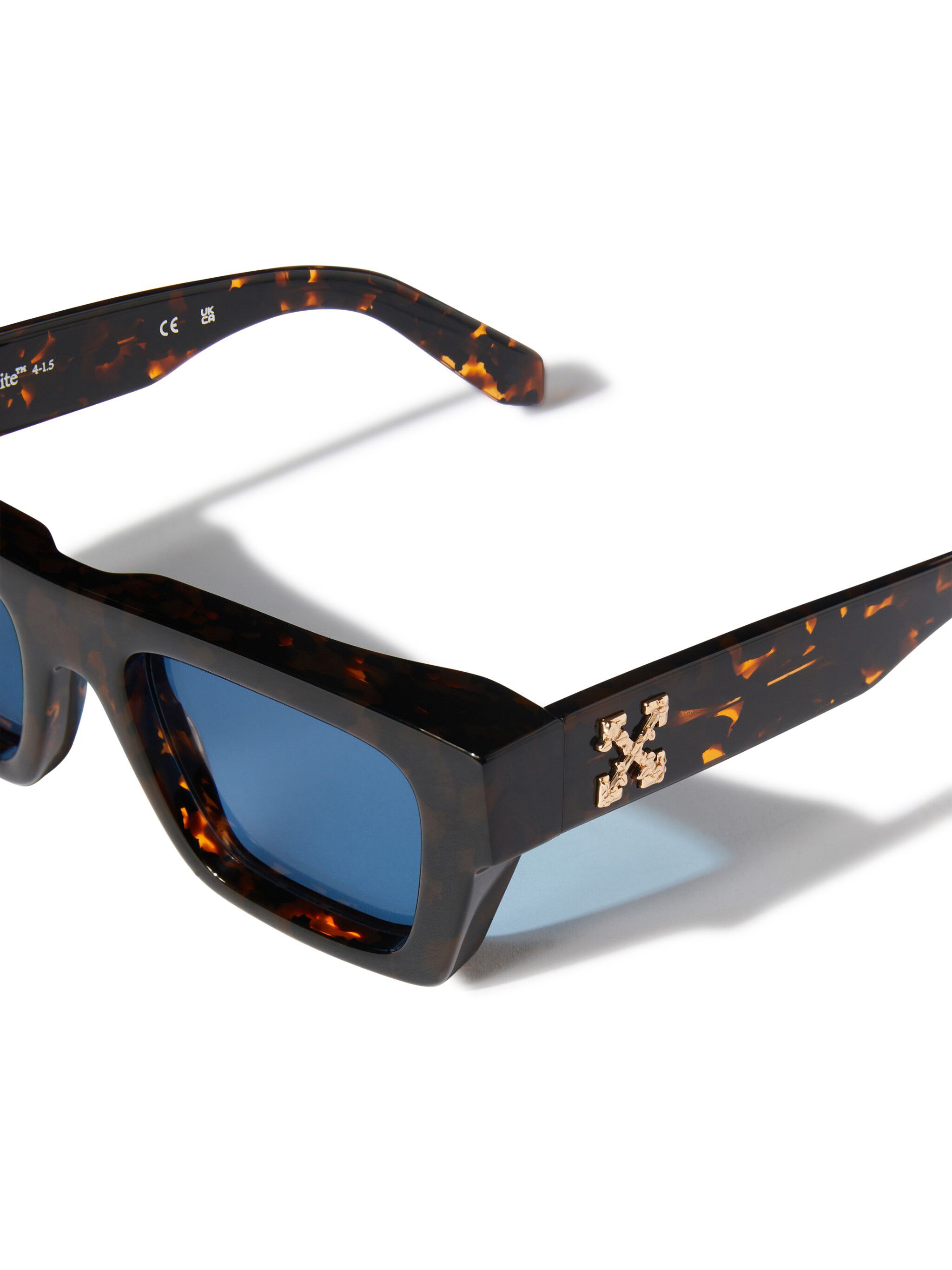 OFF WHITE Havana/Blue Virgil Sunglasses BROWN OERI008C99PLA004