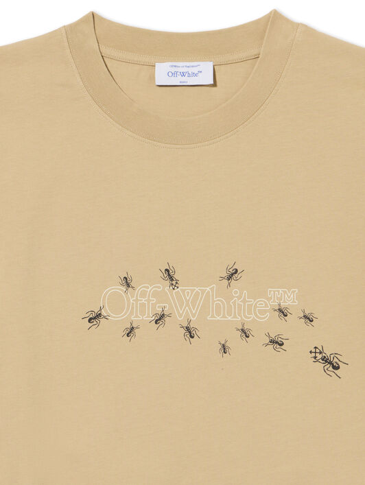 OFF WHITE Ants Arrow T-Shirt CREME BRULÉE - WHITE ASPARAGUS OMAA027S25JER00D