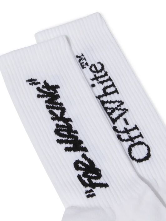 OFF WHITE Calzini Medi Con Scritta BIANCO OMRA085C99KNI002