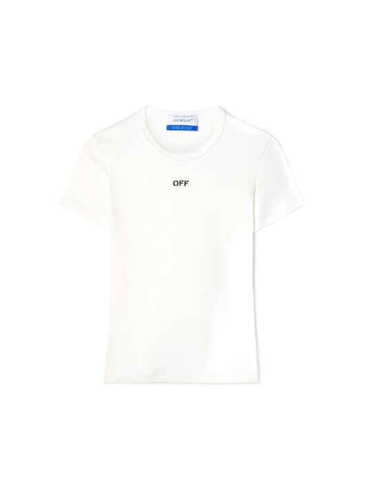 OFF WHITE Off Stamp Rib Basic Tee White-Black 2AA065C99JER005