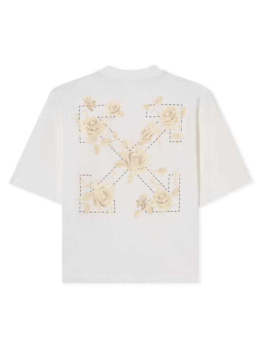 OFF WHITE Roses Arrows Boxy T-Shirt WHITE - BLACK OWAA124S25JER001