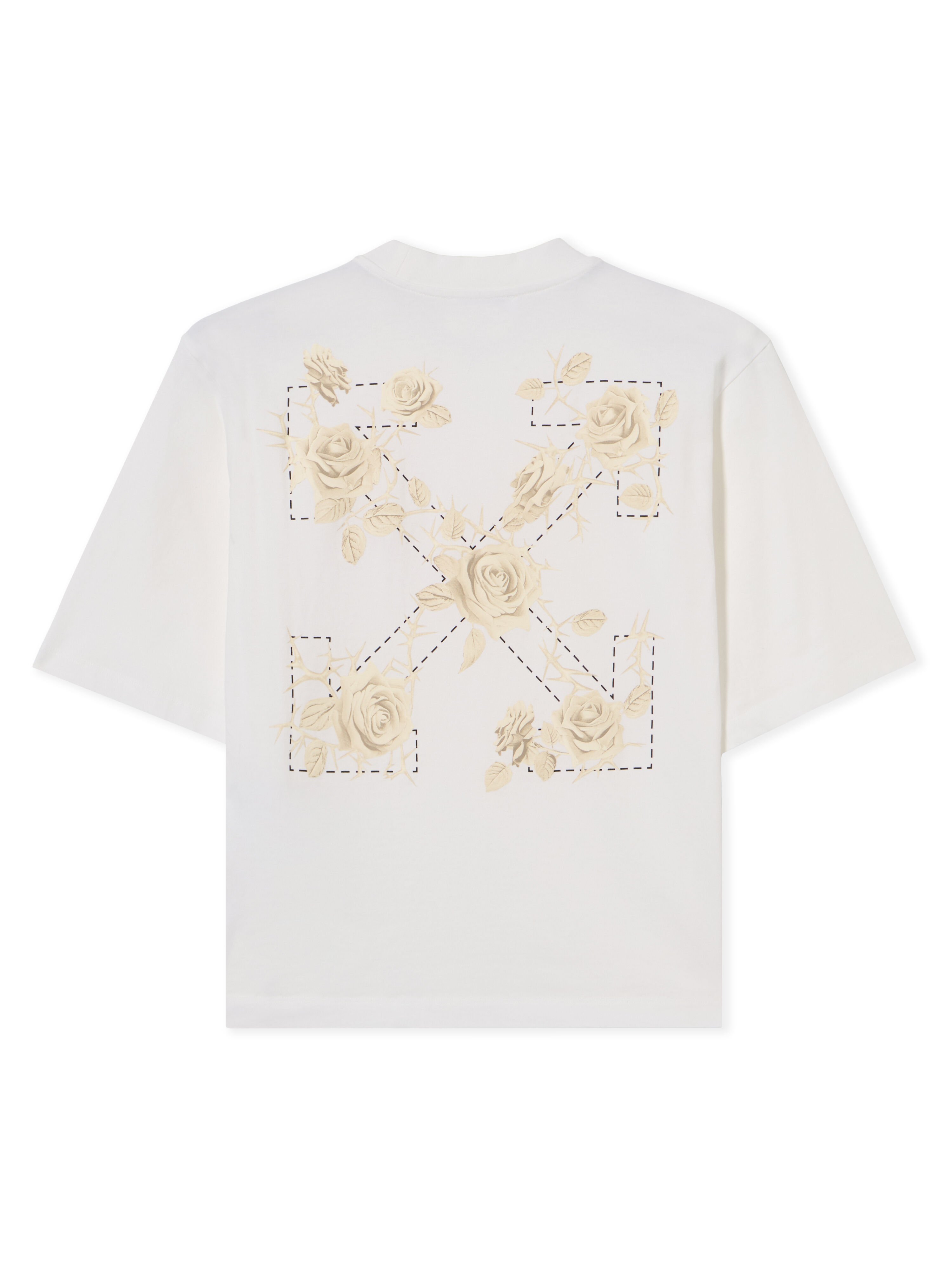 OFF WHITE Roses Arrows Boxy T-Shirt WHITE - BLACK OWAA124S25JER001