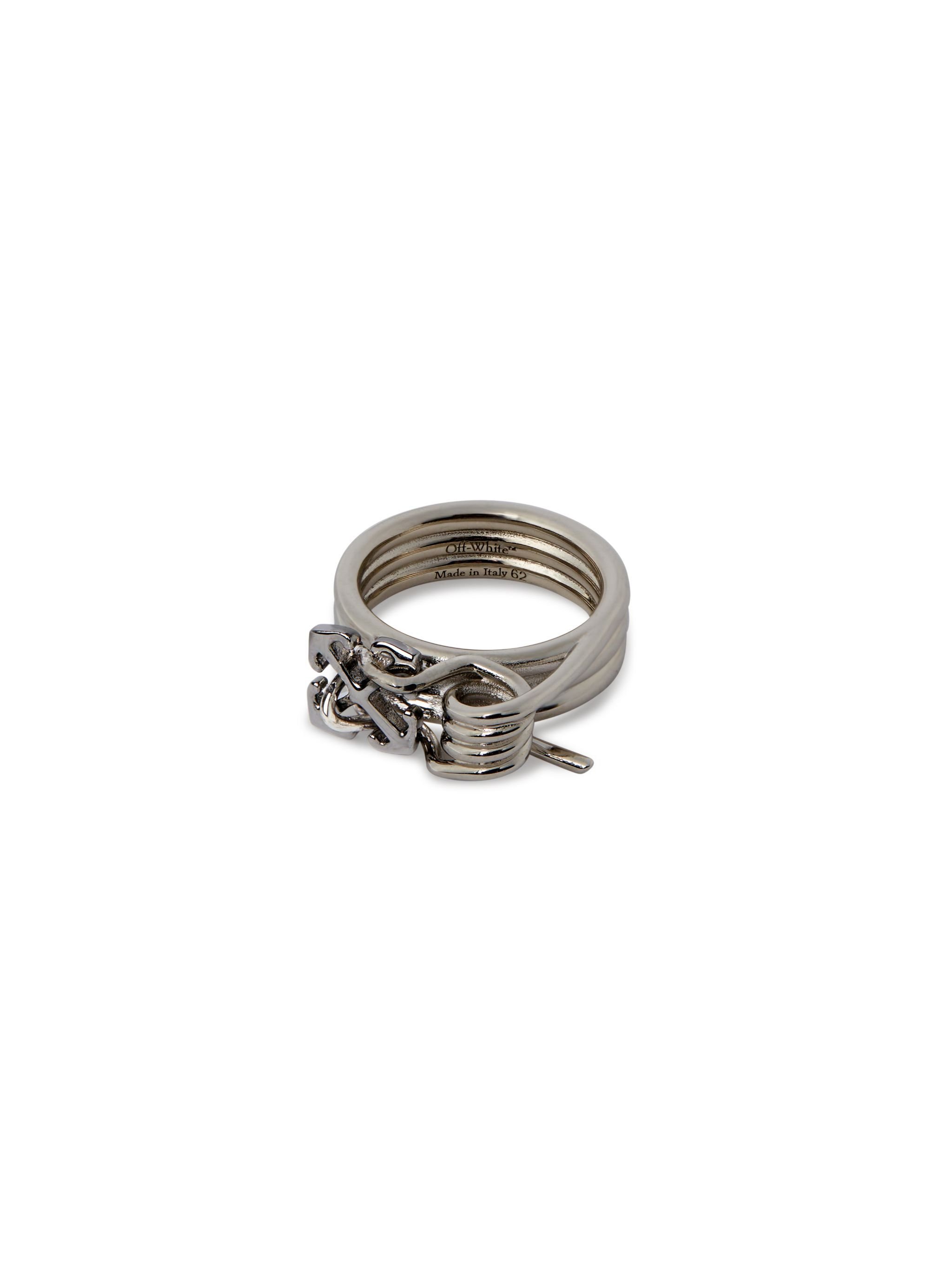 OFF WHITE Barbed Wire Ring SILVER OMOC07HS25MET001