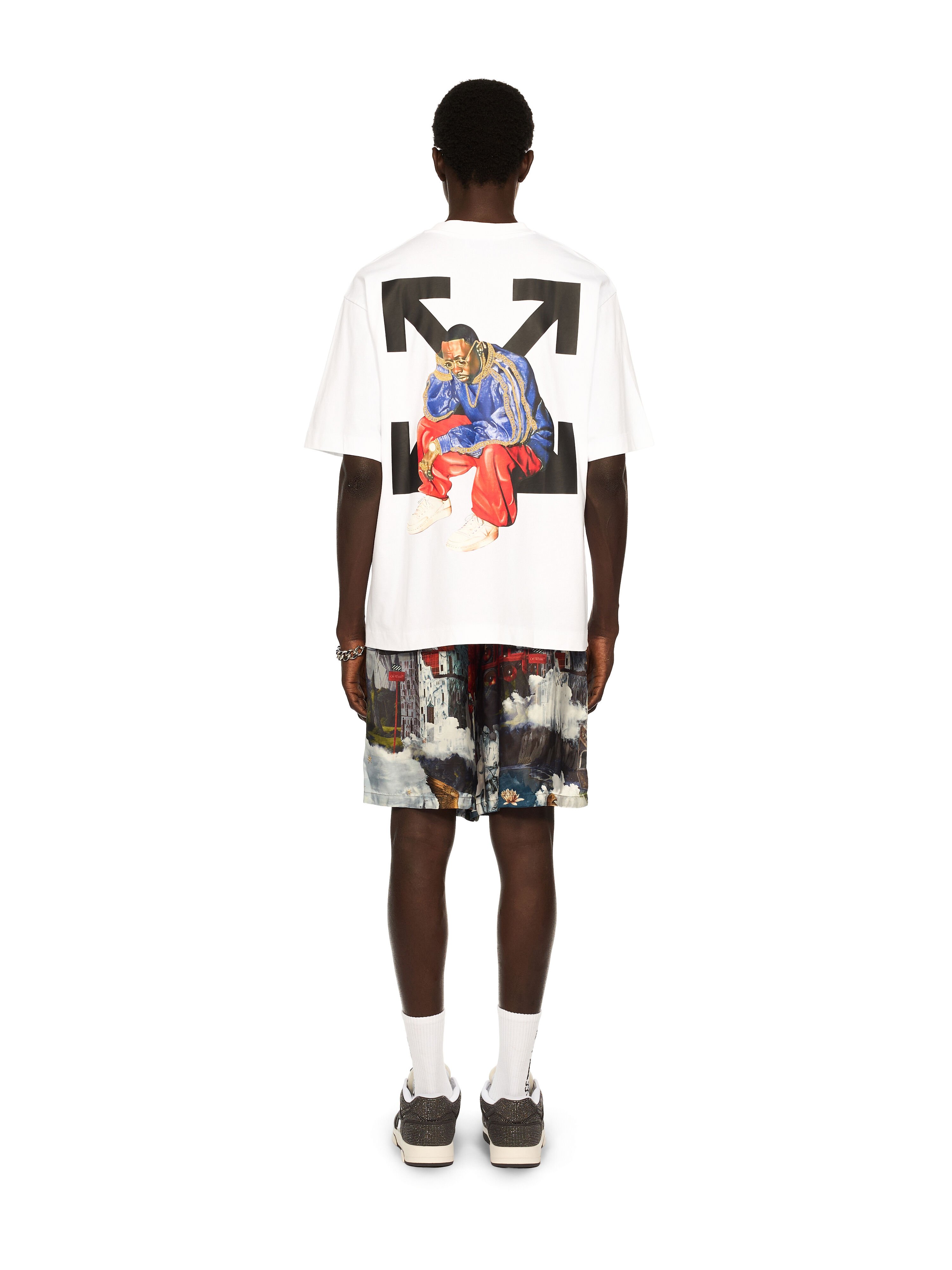 OFF WHITE THINKMAN ARROW SKATE S/S TEE WHITE - BLACK OMAA120F25JER008