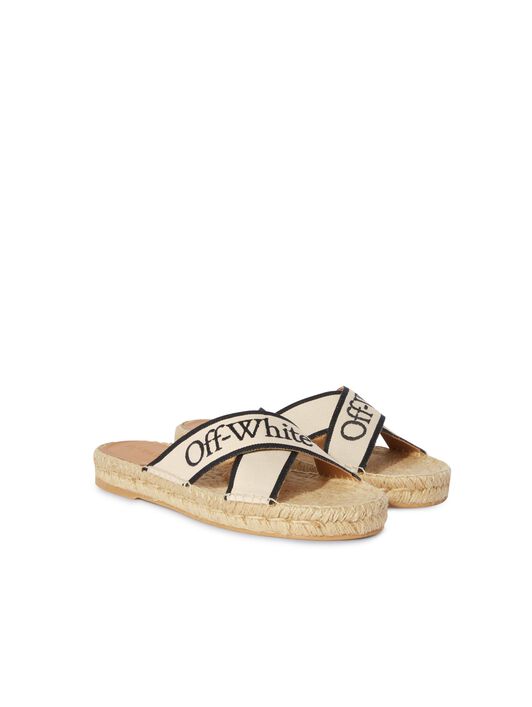 OFF WHITE Espadrillas Con Fasce A Incrocio Beige/Nero NEUTRI OWIB016S25FAB001