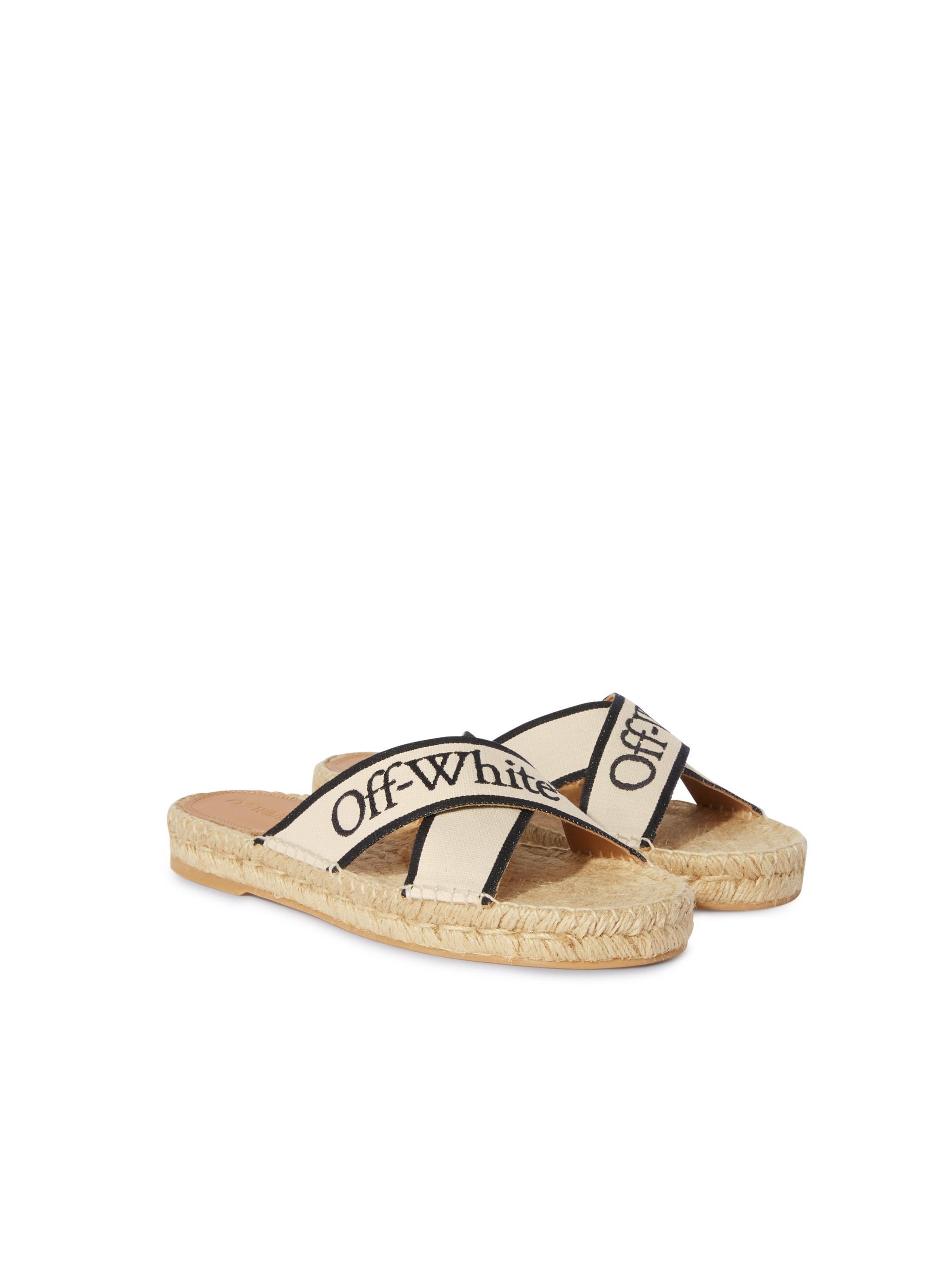 OFF WHITE Espadrillas Con Fasce A Incrocio Beige/Nero NEUTRI OWIB016S25FAB001