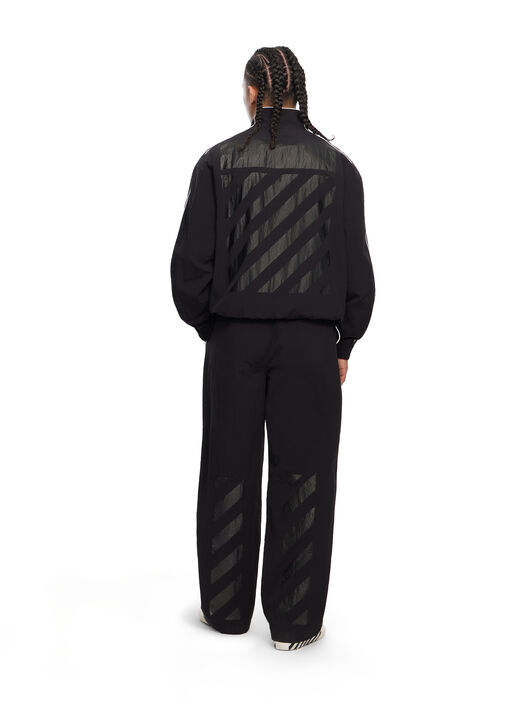 LAB L/AB Contrast Piping Diagonal Track Pants BLACK 44LABF26B063
